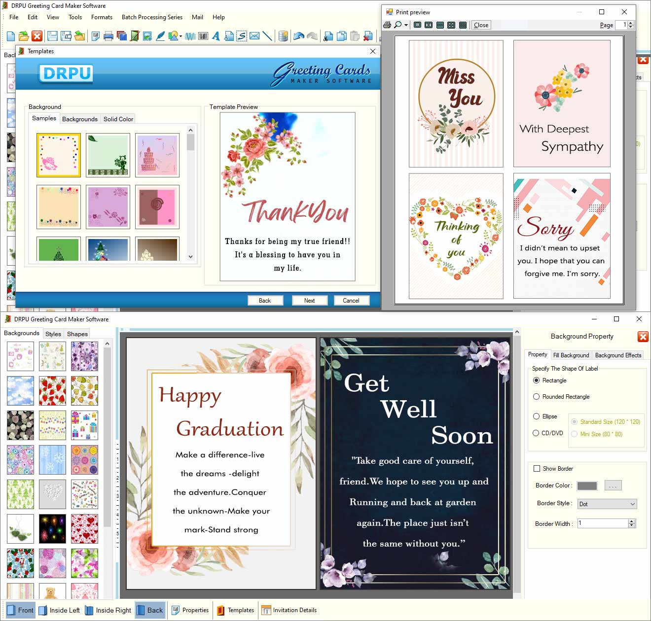 Screenshot of Custom Greeting Card