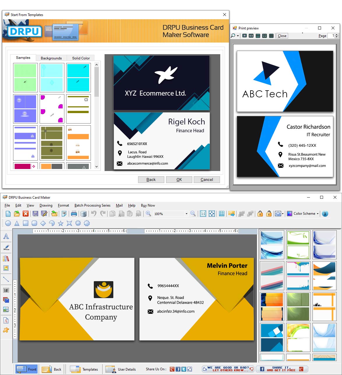 Screenshot of Business Card Maker 8.2.0.1