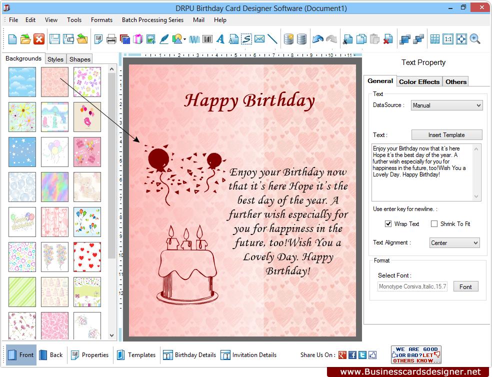 birthday card designer software creates happy funny birth days cards