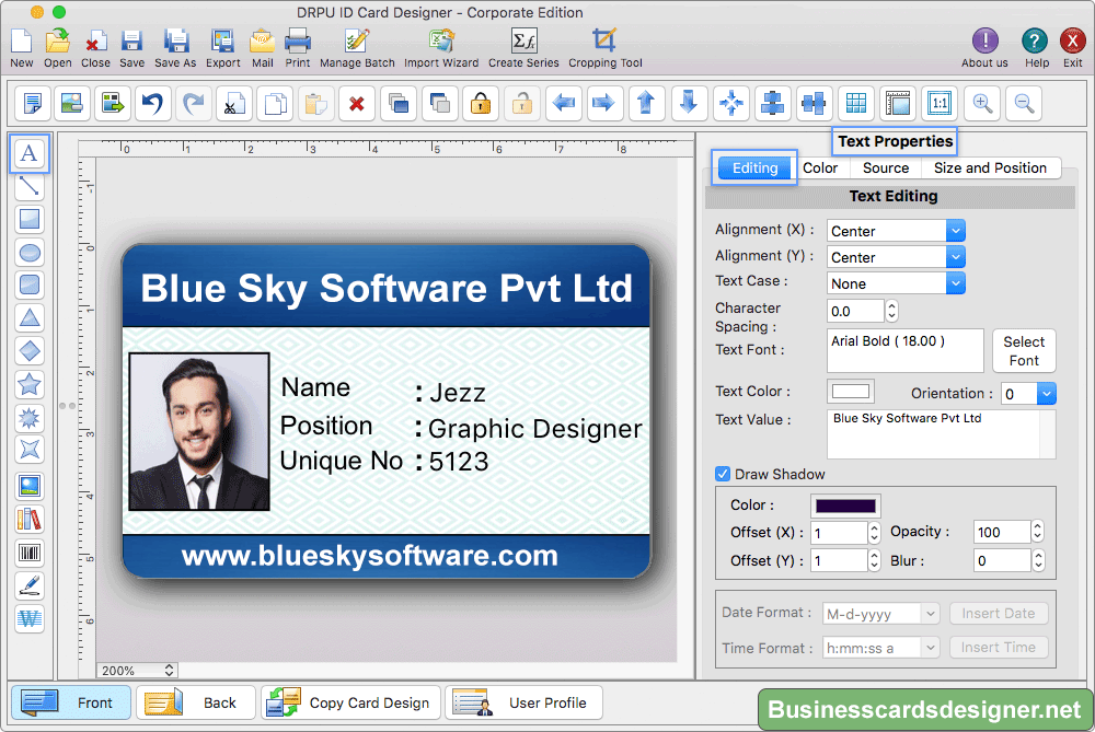  Mac ID Cards Maker (Corporate Edition) Screenshot