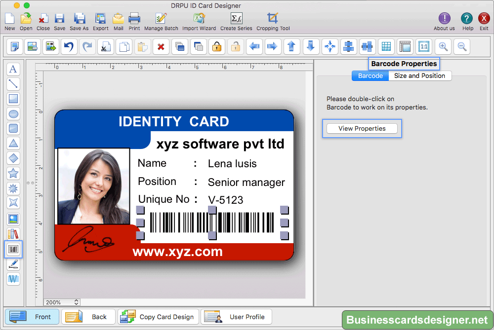  Mac ID Card Design Software Screenshot