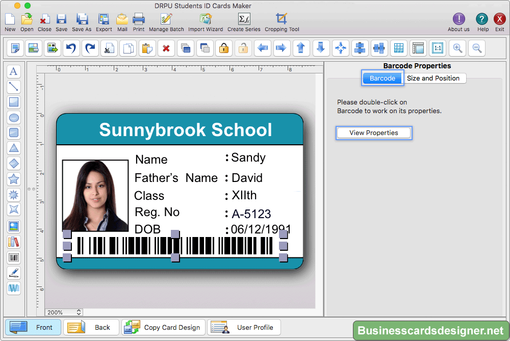  Mac Student ID Cards Maker Software Screenshot