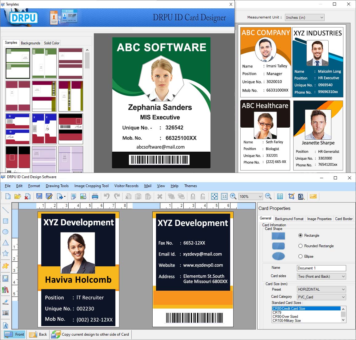 Identity, card, maker, software, identification, visitors, badge, generator, utility, school, student, ID, business, company, industry, employee, staff, membership, ID, photo, folded, name, address, colorful, customized, image, text, free, download
