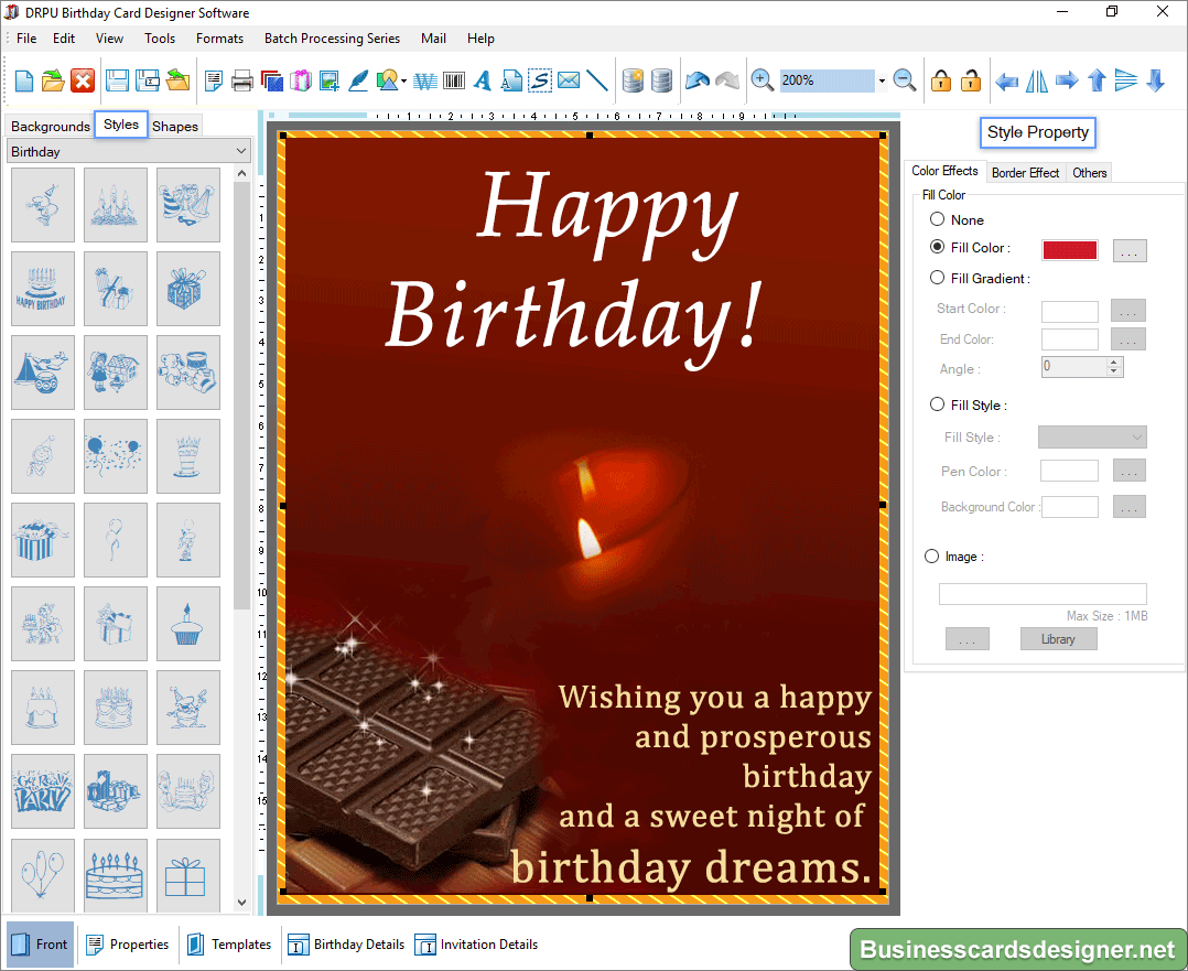 Birthday Cards Designer Software Screenshot
