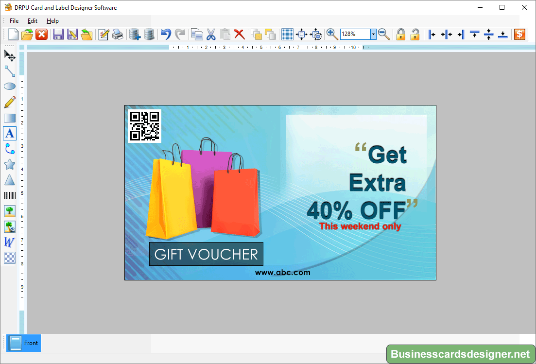 Front view of designed Coupon