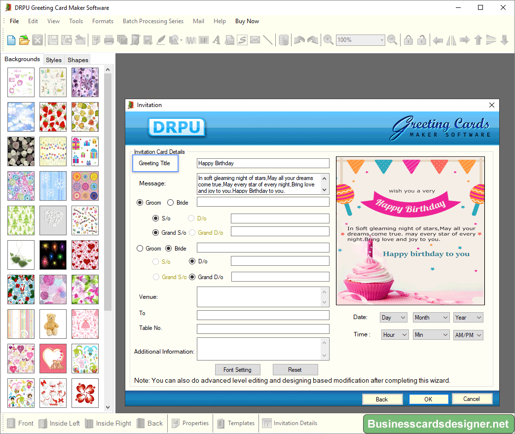 Greeting Cards Designer Software Screenshot