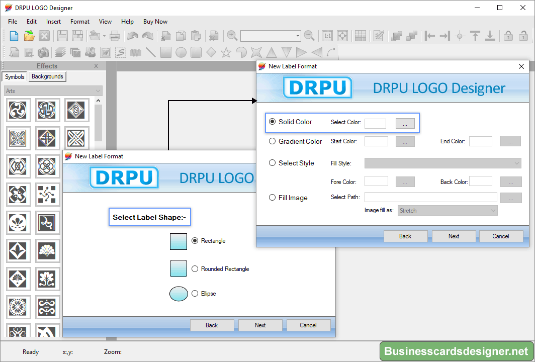 Select Label Shape