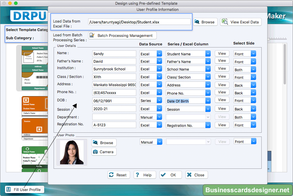 Choose any one pre-defined template